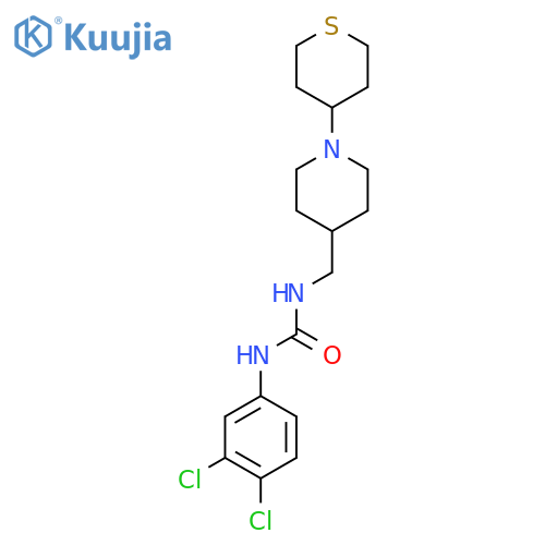 1-(3,4-dichlorophenyl)-3-((1-(tetrahydro-2H-thiopyran-4-yl)piperidin-4-yl)methyl)urea structure