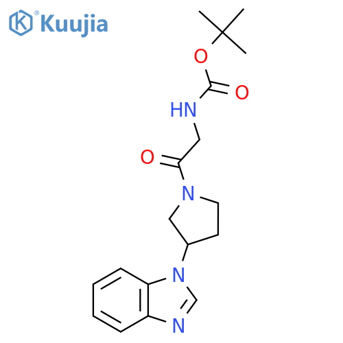 tert-butyl N-{2-[3-(1H-1,3-benzodiazol-1-yl)pyrrolidin-1-yl]-2-oxoethyl}carbamate structure