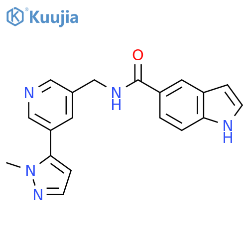 N-{[5-(1-methyl-1H-pyrazol-5-yl)pyridin-3-yl]methyl}-1H-indole-5-carboxamide structure