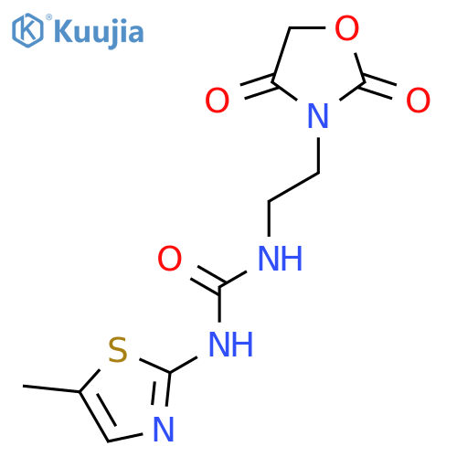 3-[2-(2,4-dioxo-1,3-oxazolidin-3-yl)ethyl]-1-(5-methyl-1,3-thiazol-2-yl)urea structure