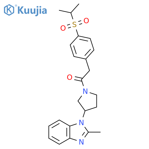 1-3-(2-methyl-1H-1,3-benzodiazol-1-yl)pyrrolidin-1-yl-2-4-(propane-2-sulfonyl)phenylethan-1-one structure