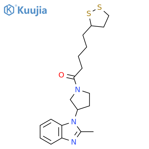 5-(1,2-dithiolan-3-yl)-1-3-(2-methyl-1H-1,3-benzodiazol-1-yl)pyrrolidin-1-ylpentan-1-one structure