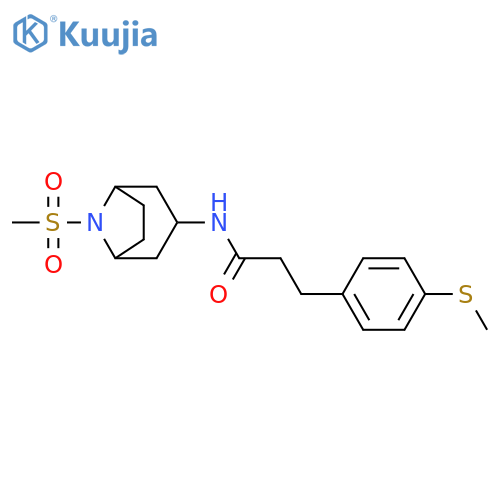 3-(4-methylsulfanylphenyl)-N-(8-methylsulfonyl-8-azabicyclo[3.2.1]octan-3-yl)propanamide structure