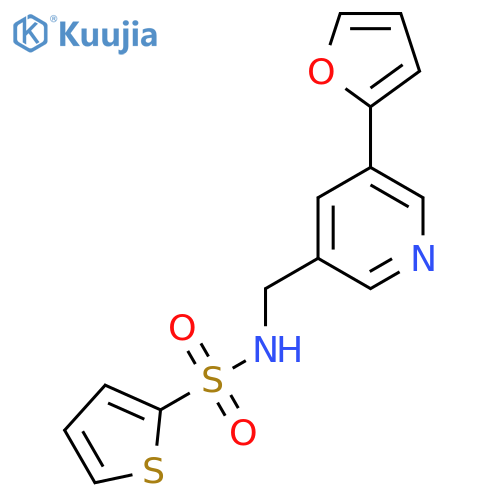N-{5-(furan-2-yl)pyridin-3-ylmethyl}thiophene-2-sulfonamide structure