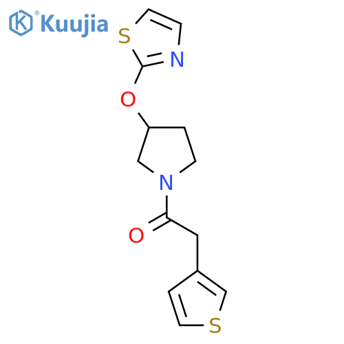 1-(3-(Thiazol-2-yloxy)pyrrolidin-1-yl)-2-(thiophen-3-yl)ethanone structure