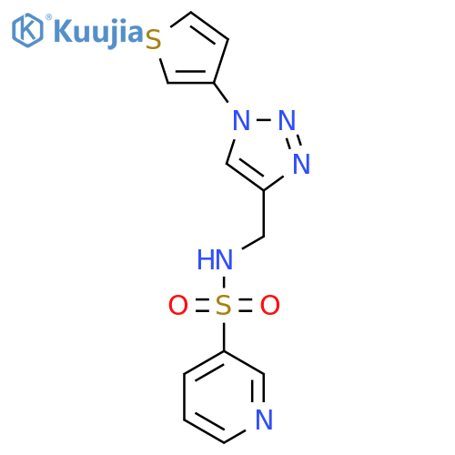 N-{[1-(thiophen-3-yl)-1H-1,2,3-triazol-4-yl]methyl}pyridine-3-sulfonamide structure