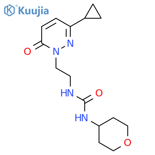 3-2-(3-cyclopropyl-6-oxo-1,6-dihydropyridazin-1-yl)ethyl-1-(oxan-4-yl)urea structure