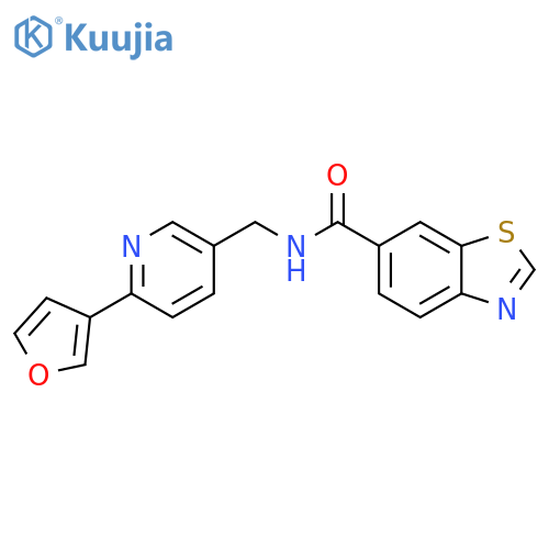 N-{6-(furan-3-yl)pyridin-3-ylmethyl}-1,3-benzothiazole-6-carboxamide structure