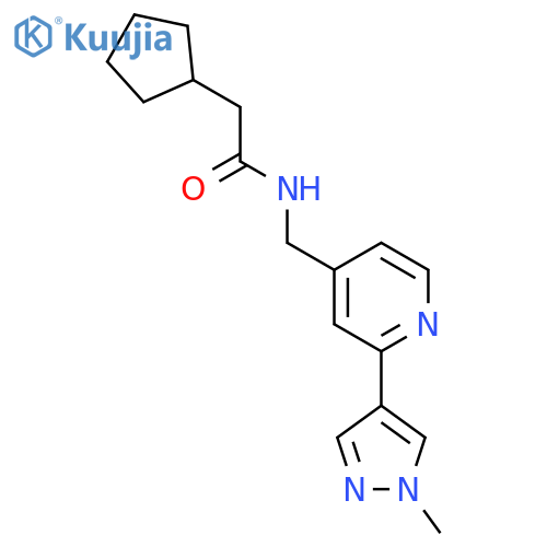 2-cyclopentyl-N-{[2-(1-methyl-1H-pyrazol-4-yl)pyridin-4-yl]methyl}acetamide structure