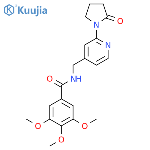 3,4,5-trimethoxy-N-{[2-(2-oxopyrrolidin-1-yl)pyridin-4-yl]methyl}benzamide structure