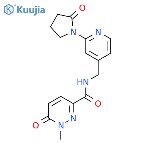 1-methyl-6-oxo-N-{[2-(2-oxopyrrolidin-1-yl)pyridin-4-yl]methyl}-1,6-dihydropyridazine-3-carboxamide structure