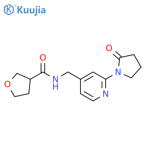 N-{2-(2-oxopyrrolidin-1-yl)pyridin-4-ylmethyl}oxolane-3-carboxamide structure