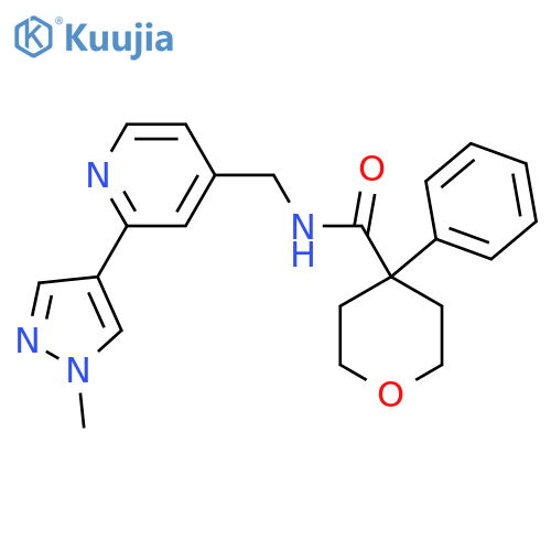 N-{[2-(1-methyl-1H-pyrazol-4-yl)pyridin-4-yl]methyl}-4-phenyloxane-4-carboxamide structure
