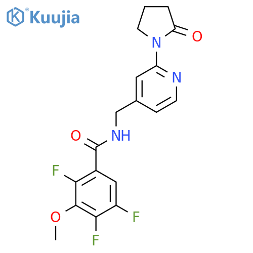 2,4,5-trifluoro-3-methoxy-N-{[2-(2-oxopyrrolidin-1-yl)pyridin-4-yl]methyl}benzamide structure