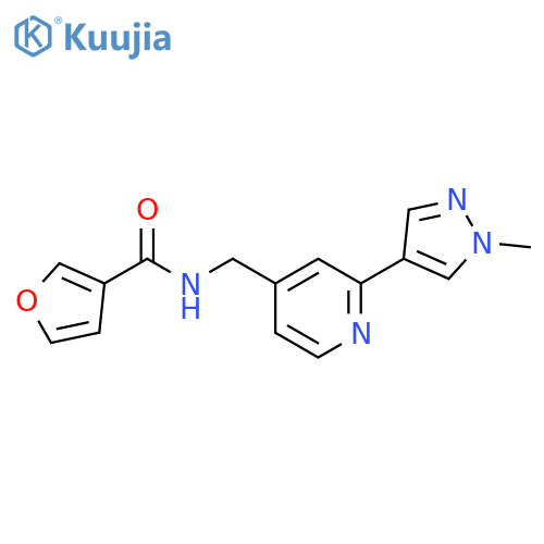 N-{[2-(1-methyl-1H-pyrazol-4-yl)pyridin-4-yl]methyl}furan-3-carboxamide structure