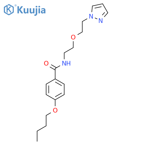 4-butoxy-N-{2-2-(1H-pyrazol-1-yl)ethoxyethyl}benzamide structure