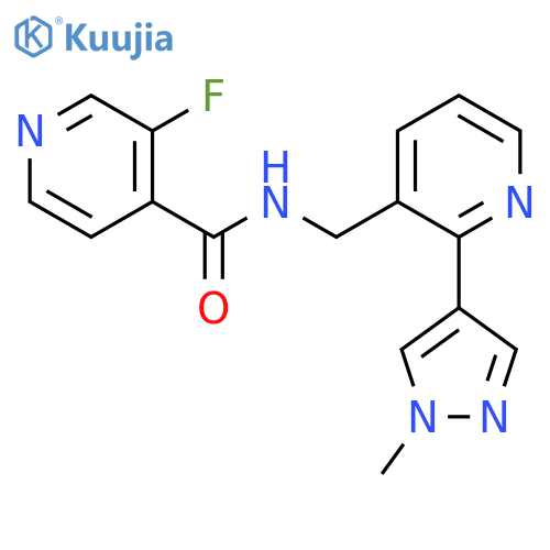3-fluoro-N-{2-(1-methyl-1H-pyrazol-4-yl)pyridin-3-ylmethyl}pyridine-4-carboxamide structure