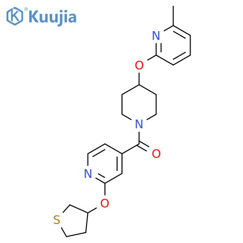 (4-((6-Methylpyridin-2-yl)oxy)piperidin-1-yl)(2-((tetrahydrothiophen-3-yl)oxy)pyridin-4-yl)methanone structure