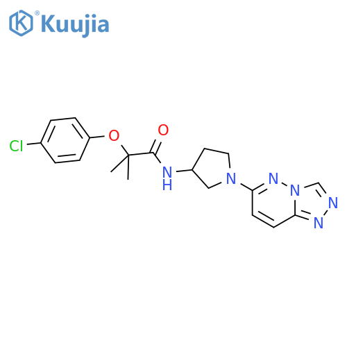 2-(4-chlorophenoxy)-2-methyl-N-(1-{1,2,4triazolo4,3-bpyridazin-6-yl}pyrrolidin-3-yl)propanamide structure