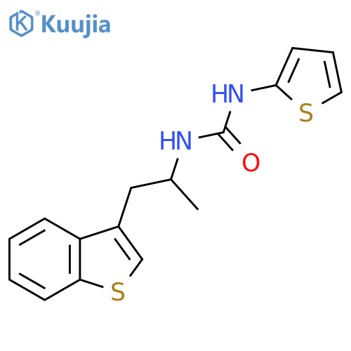 1-1-(1-benzothiophen-3-yl)propan-2-yl-3-(thiophen-2-yl)urea structure