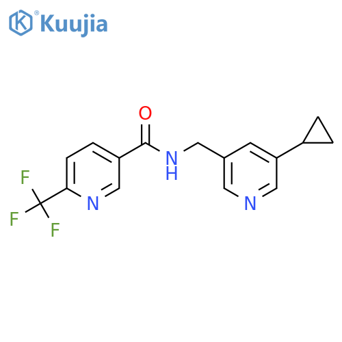 N-(5-cyclopropylpyridin-3-yl)methyl-6-(trifluoromethyl)pyridine-3-carboxamide structure
