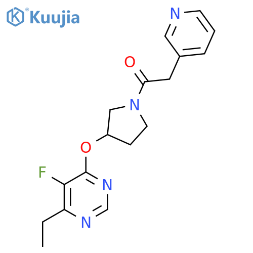 1-(3-((6-Ethyl-5-fluoropyrimidin-4-yl)oxy)pyrrolidin-1-yl)-2-(pyridin-3-yl)ethanone structure