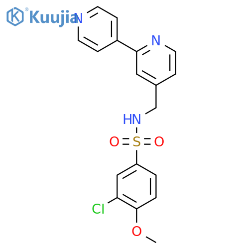 N-({2,4'-bipyridine-4-yl}methyl)-3-chloro-4-methoxybenzene-1-sulfonamide structure