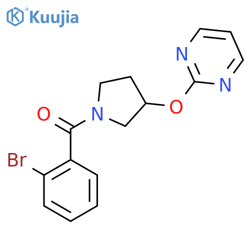 (2-Bromophenyl)(3-(pyrimidin-2-yloxy)pyrrolidin-1-yl)methanone structure