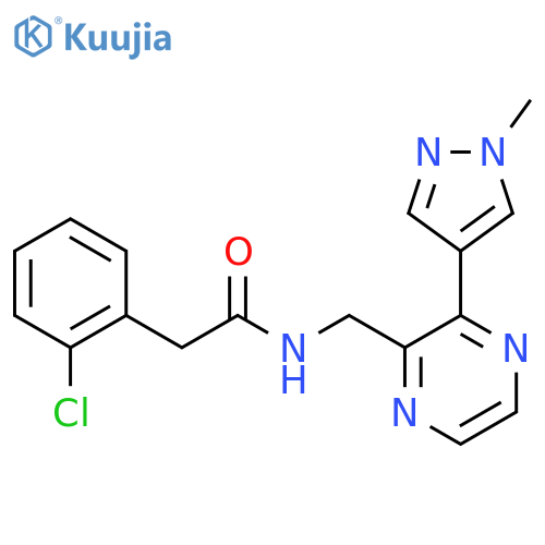 2-(2-chlorophenyl)-N-{3-(1-methyl-1H-pyrazol-4-yl)pyrazin-2-ylmethyl}acetamide structure