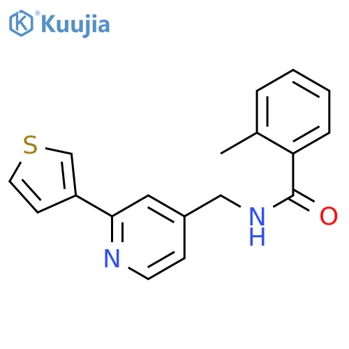 2-methyl-N-{[2-(thiophen-3-yl)pyridin-4-yl]methyl}benzamide structure