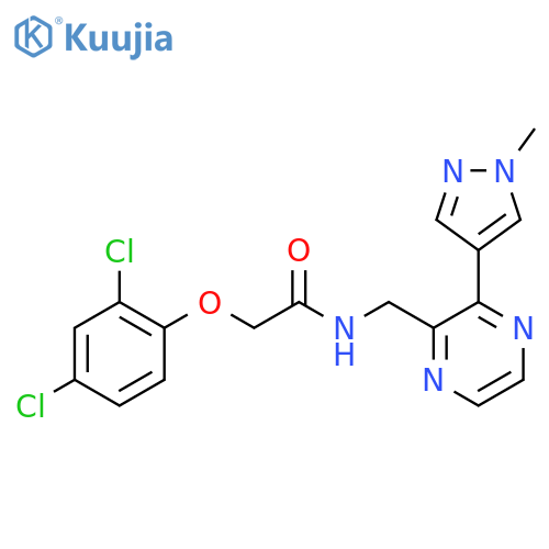 2-(2,4-dichlorophenoxy)-N-{3-(1-methyl-1H-pyrazol-4-yl)pyrazin-2-ylmethyl}acetamide structure