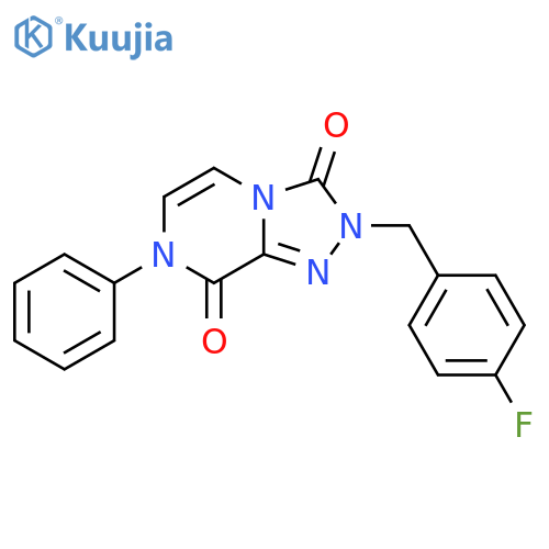2-[(4-fluorophenyl)methyl]-7-phenyl-2H,3H,7H,8H-[1,2,4]triazolo[4,3-a]pyrazine-3,8-dione structure