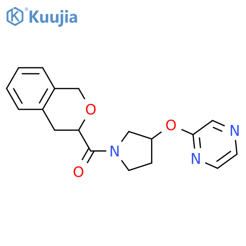 2-{[1-(3,4-dihydro-1H-2-benzopyran-3-carbonyl)pyrrolidin-3-yl]oxy}pyrazine structure