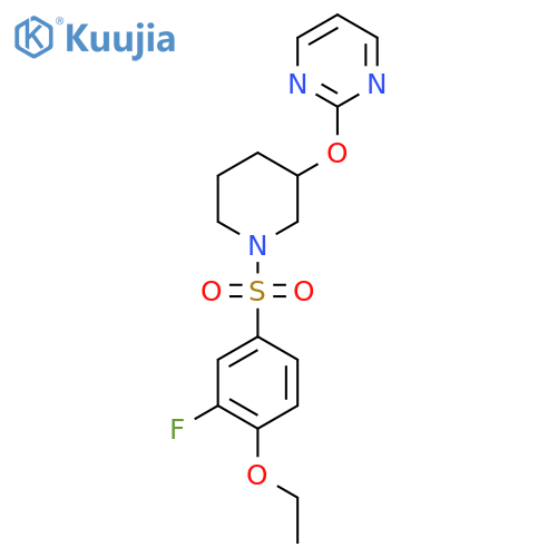 2-{[1-(4-ethoxy-3-fluorobenzenesulfonyl)piperidin-3-yl]oxy}pyrimidine structure