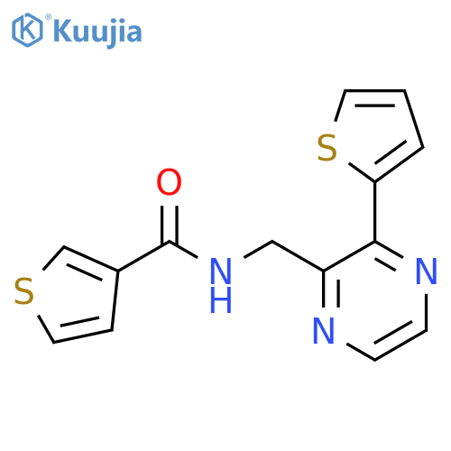 N-{3-(thiophen-2-yl)pyrazin-2-ylmethyl}thiophene-3-carboxamide structure