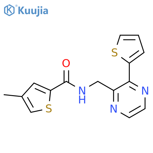 4-methyl-N-{3-(thiophen-2-yl)pyrazin-2-ylmethyl}thiophene-2-carboxamide structure