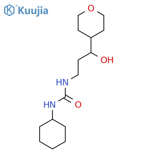 1-cyclohexyl-3-[3-hydroxy-3-(oxan-4-yl)propyl]urea structure