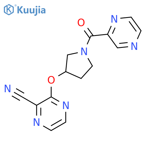 3-{[1-(pyrazine-2-carbonyl)pyrrolidin-3-yl]oxy}pyrazine-2-carbonitrile structure