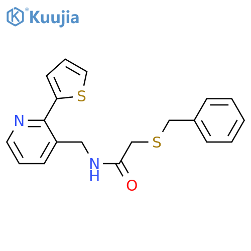 2-(benzylsulfanyl)-N-{[2-(thiophen-2-yl)pyridin-3-yl]methyl}acetamide structure
