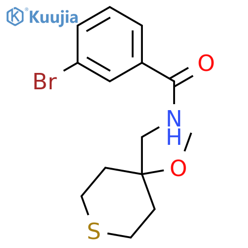 3-bromo-N-[(4-methoxythian-4-yl)methyl]benzamide structure