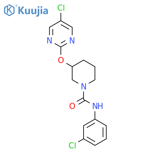 N-(3-chlorophenyl)-3-(5-chloropyrimidin-2-yl)oxypiperidine-1-carboxamide structure