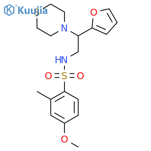 N-2-(furan-2-yl)-2-(thiomorpholin-4-yl)ethyl-4-methoxy-2-methylbenzene-1-sulfonamide structure