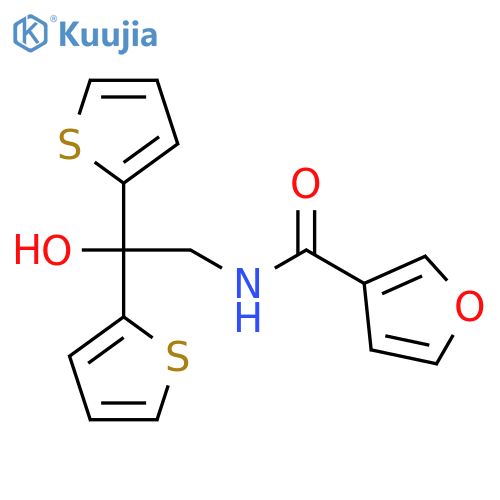N-2-hydroxy-2,2-bis(thiophen-2-yl)ethylfuran-3-carboxamide structure