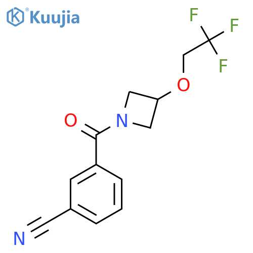 3-3-(2,2,2-trifluoroethoxy)azetidine-1-carbonylbenzonitrile structure