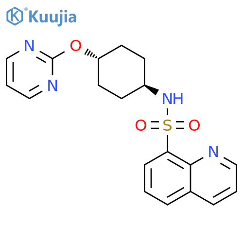 N-[(1r,4r)-4-(pyrimidin-2-yloxy)cyclohexyl]quinoline-8-sulfonamide structure