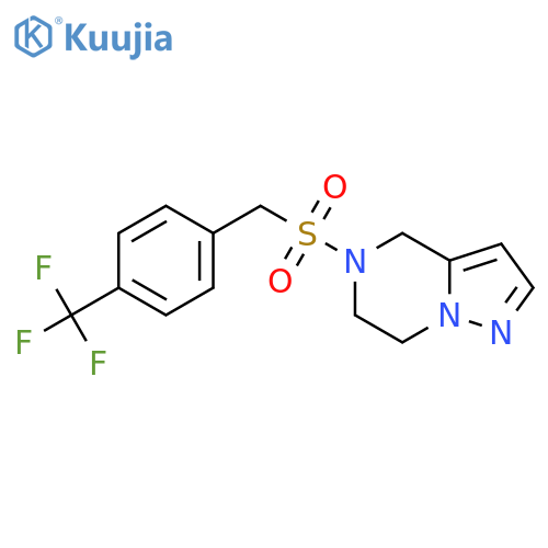 5-{4-(trifluoromethyl)phenylmethanesulfonyl}-4H,5H,6H,7H-pyrazolo1,5-apyrazine structure