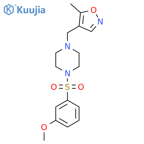 1-(3-methoxybenzenesulfonyl)-4-(5-methyl-1,2-oxazol-4-yl)methylpiperazine structure