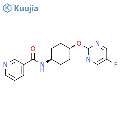 N-[(1r,4r)-4-[(5-fluoropyrimidin-2-yl)oxy]cyclohexyl]pyridine-3-carboxamide structure