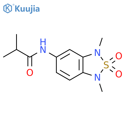 N-(1,3-dimethyl-2,2-dioxo-1,3-dihydro-2lambda6,1,3-benzothiadiazol-5-yl)-2-methylpropanamide structure