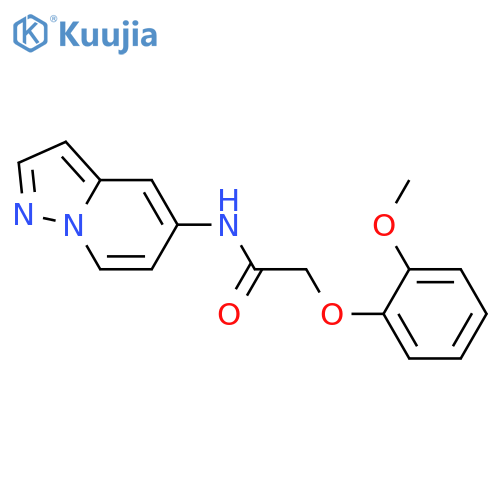 2-(2-methoxyphenoxy)-N-{pyrazolo[1,5-a]pyridin-5-yl}acetamide structure